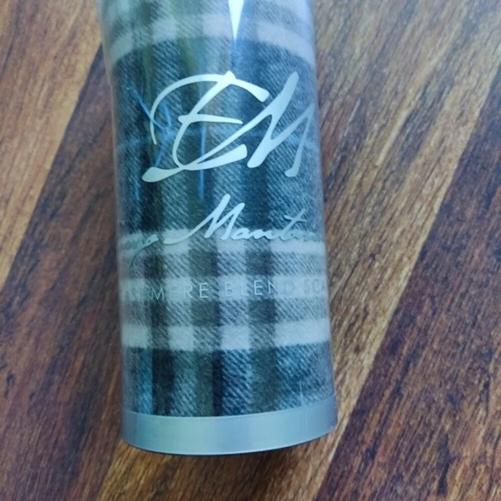 Enzo Mantovani Brown Plaid Cashmere Wool Scarf